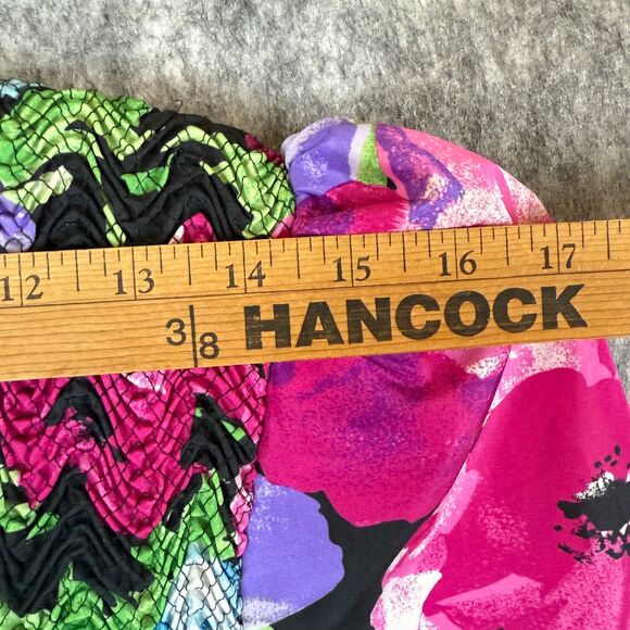 80s Act I New York Floral Drop Waist Dress Shoulder Pads Big Bow 6 Smock Taffeta - Picture 9 of 12